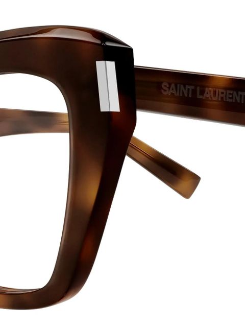 Saint Laurent Eyewear geometric glasses - Brown