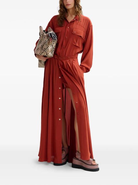 Essentiel Antwerp chest-pockets midi dress - Orange