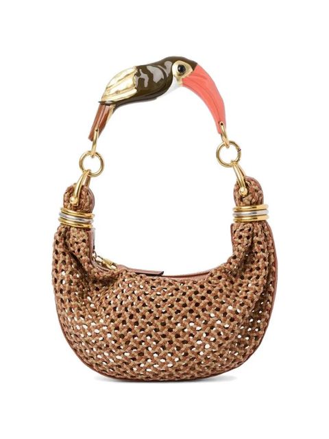 Chloé small Bracelet bird-handle woven tote bag - Brown - zdjęcie produktu nr 2