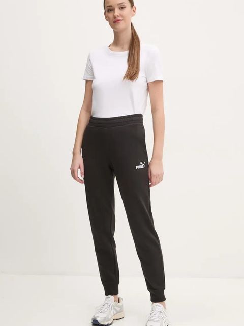Puma spodnie dresowe damskie kolor czarny z aplikacją 682450