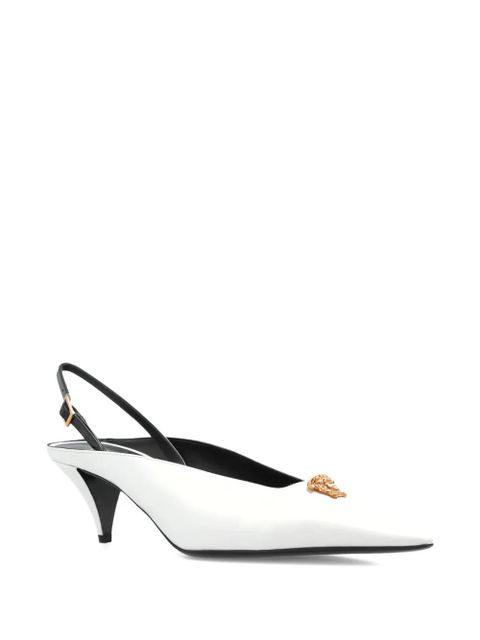 Versace 55mm Medusa leather pumps - White