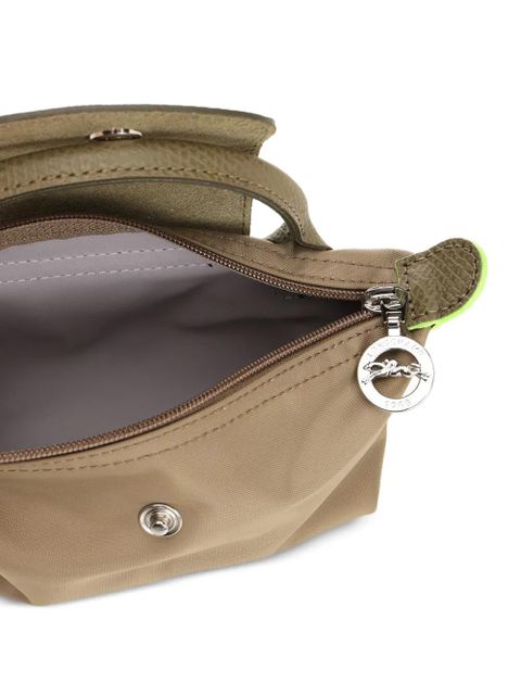 Longchamp Le Pliage Green leather-trim tote bag - Neutrals