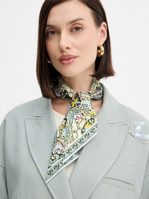 Tory Burch apaszka jedwabna Dream Paisley Silk damski kolor niebieski wzorzysta 177165.960 - zdjęcie produktu nr 1