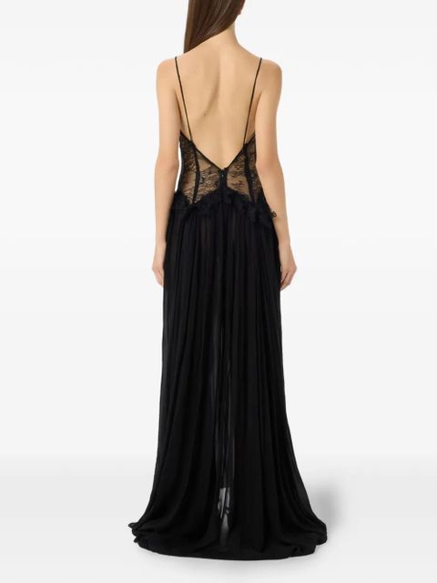 Blumarine lace-detail maxi dress - Black