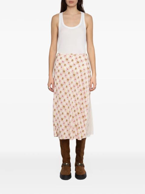 Zadig&Voltaire Jayla floral-print midi skirt - Neutrals - zdjęcie produktu nr 2