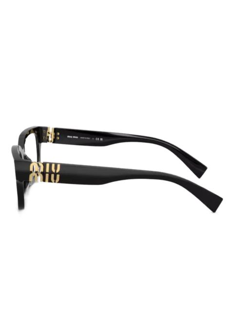 Miu Miu Eyewear logo-detail square-frame glasses - Black