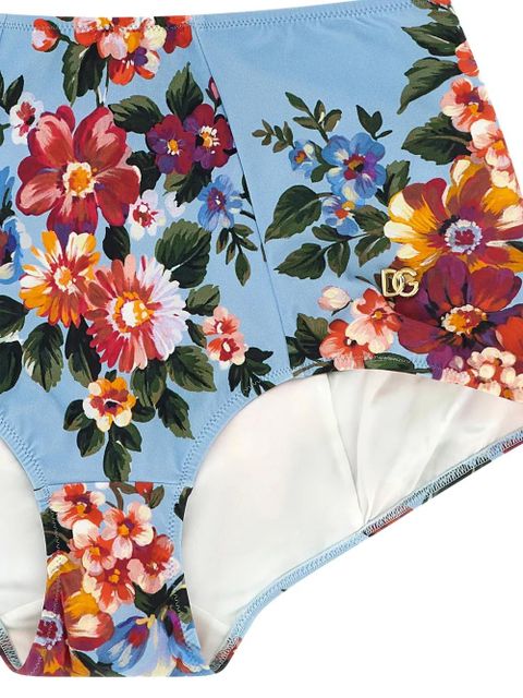 Dolce & Gabbana flower-print bikini set - Blue