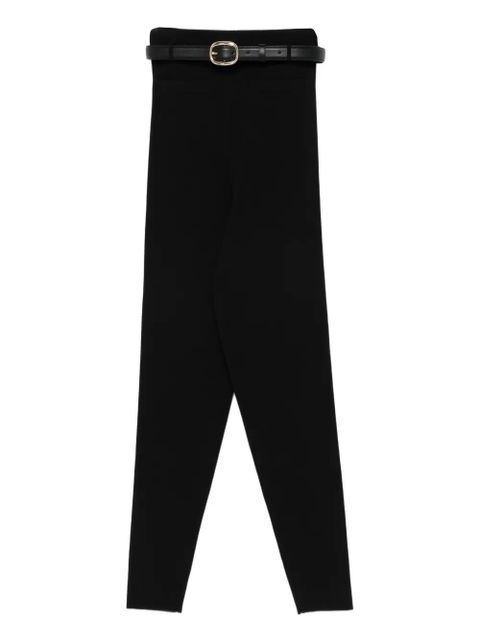 Self-Portrait belted knit trousers - Black - zdjęcie produktu nr 1