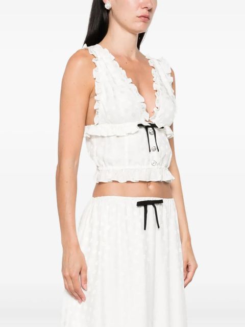 Alessandra Rich bow-detail sleeveless top - White