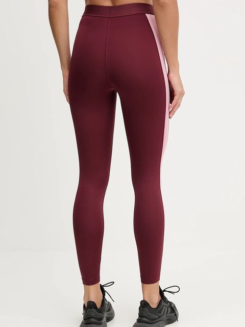 Puma legginsy treningowe damskie kolor bordowy wzorzyste 526679