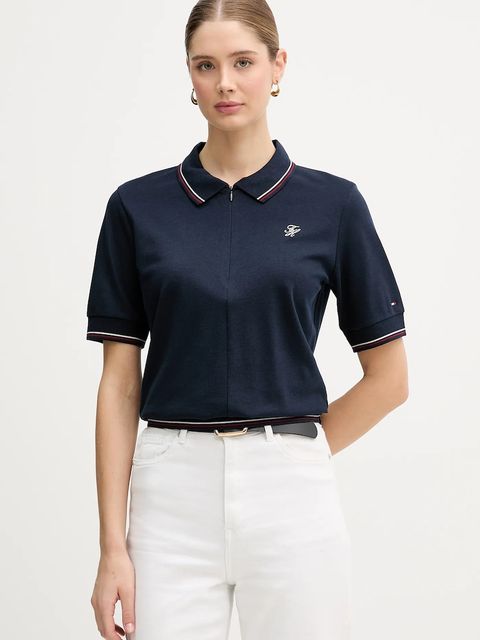 Tommy Hilfiger polo damski kolor granatowy WW0WW47853 - zdjęcie produktu nr 1
