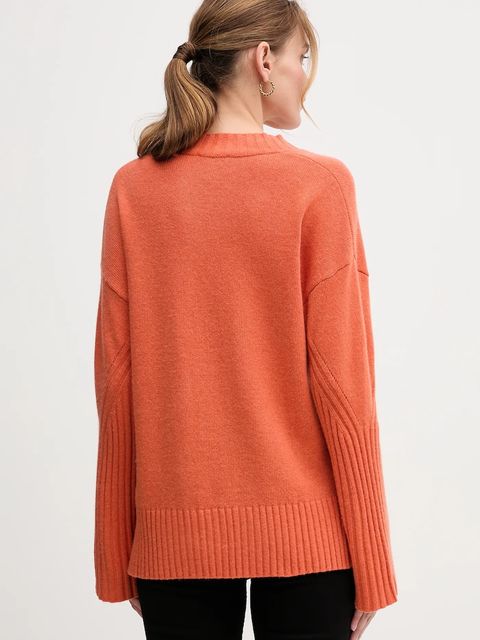 United Colors of Benetton sweter z dodatkiem wełny damski kolor pomarańczowy 1244D403A