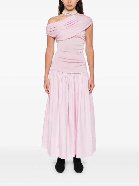 Self-Portrait draped gathered midi dress - Pink - zdjęcie produktu nr 2