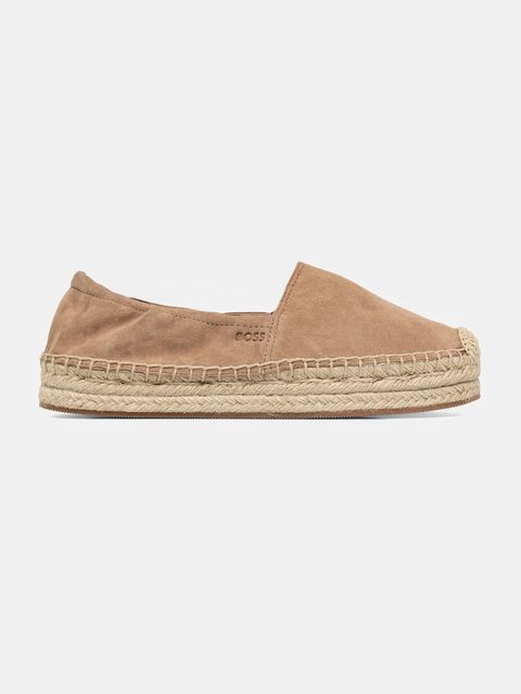 BOSS espadryle zamszowe Madeira kolor brązowy na platformie 50542344 - zdjęcie produktu nr 2
