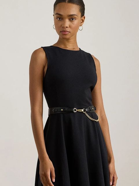 Lauren Ralph Lauren sukienka kolor czarny mini rozkloszowana 200980935