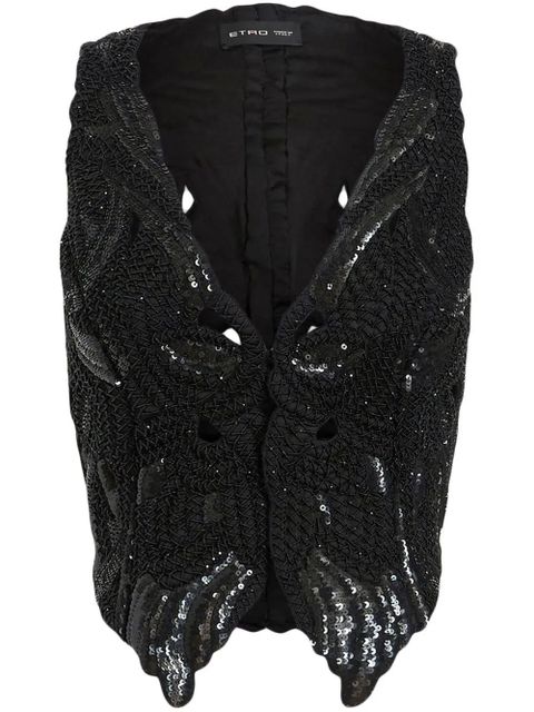 ETRO sequinned butterfly vest - Black - zdjęcie produktu nr 1