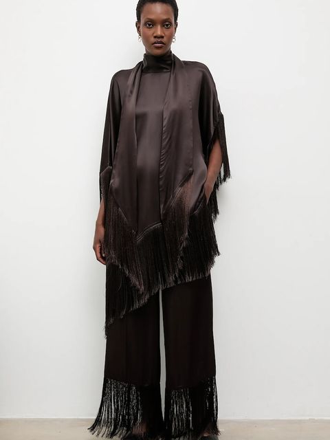 Answear.LAB spodnie damskie kolor brązowy szerokie high waist - zdjęcie produktu nr 2