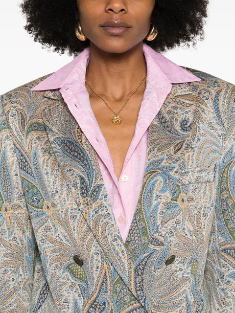 ETRO paisley-jacquard blazer - Blue