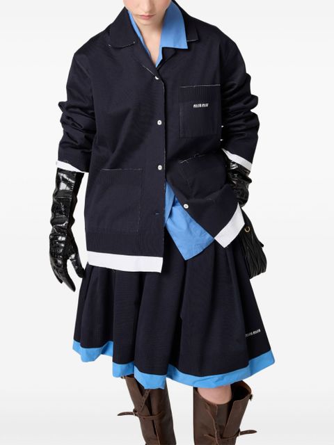 Miu Miu Knit and poplin shirt - Blue