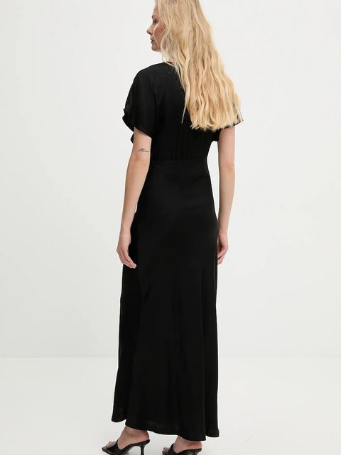 Answear.LAB sukienka kolor czarny maxi rozkloszowana