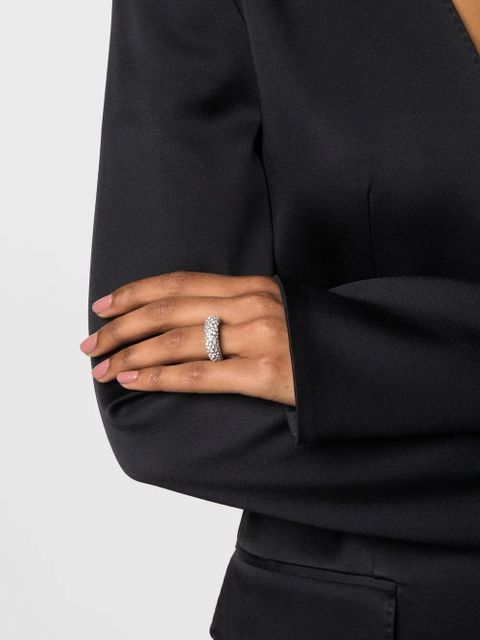 Amina Muaddi Cameron crystal-embellished ring - Silver