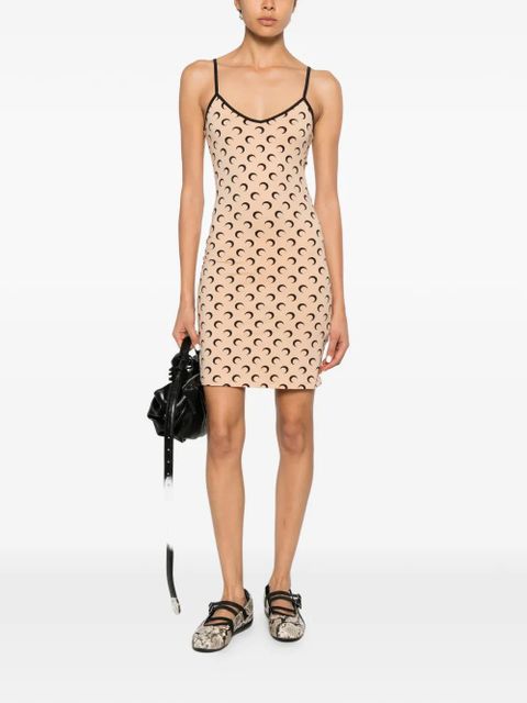 Marine Serre Moon-print mini dress - Neutrals - zdjęcie produktu nr 2