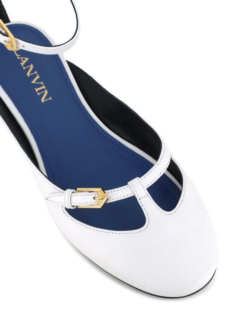 Lanvin buckle-strap flat pumps - White