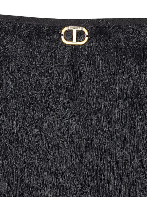 TWINSET fringed mini skirt - Black