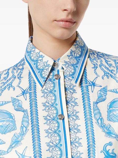 Versace Underwater Barocco shirt dress - Blue