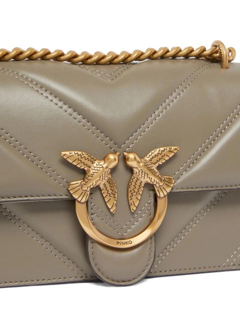PINKO mini Love quilted cross body bag - Grey