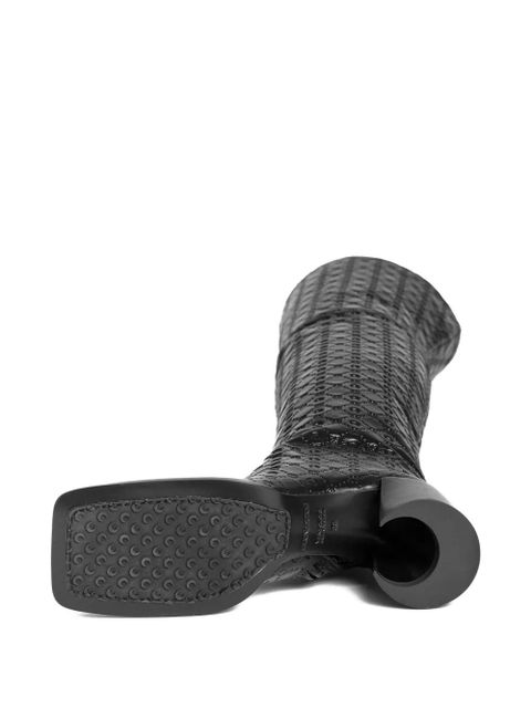 Marine Serre 65mm monogram-embossed leather boots - Black