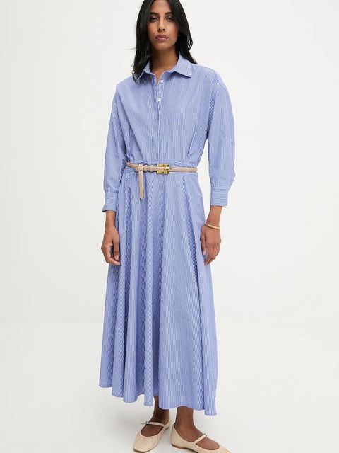 Answear.LAB sukienka kolor niebieski maxi rozkloszowana - zdjęcie produktu nr 2