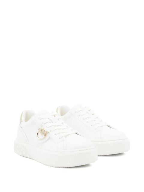 PINKO metallic-detail bird-embellishment sneakers - White - zdjęcie produktu nr 2