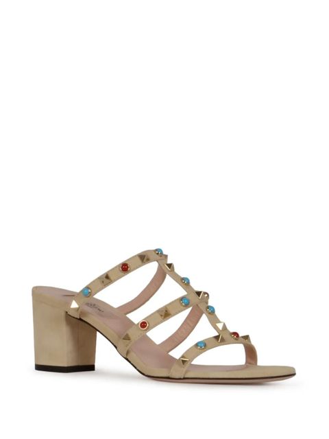 Valentino Garavani stud-embellished strappy heeled sandals - Neutrals - zdjęcie produktu nr 2