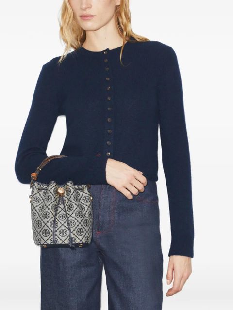 Tory Burch monogram mini bucket bag - Grey