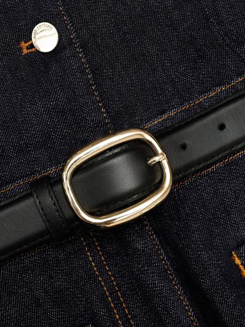 Self-Portrait denim-shirt midi dress - Blue