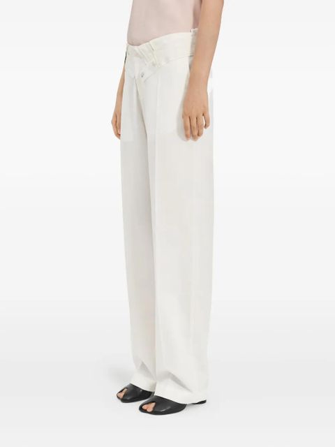 MM6 Maison Margiela asymmetric-fastening tailored trousers - White - zdjęcie produktu nr 2