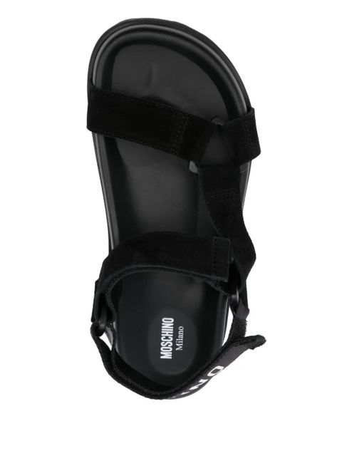 Moschino logo-print sandals - Black