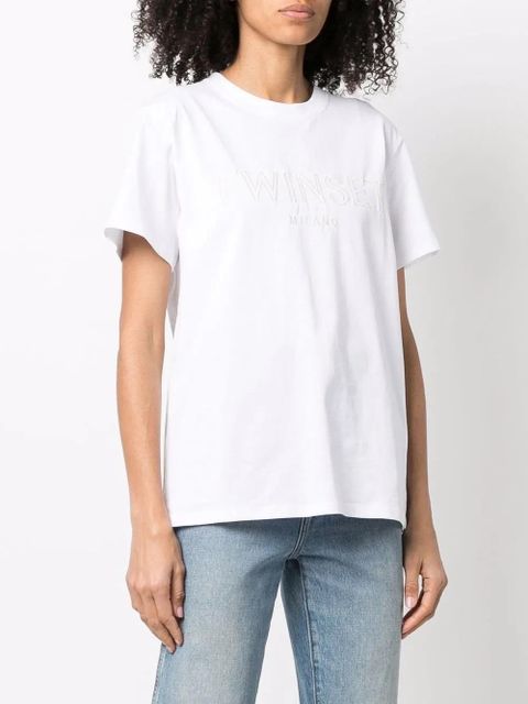 TWINSET logo embroidered T-shirt - White
