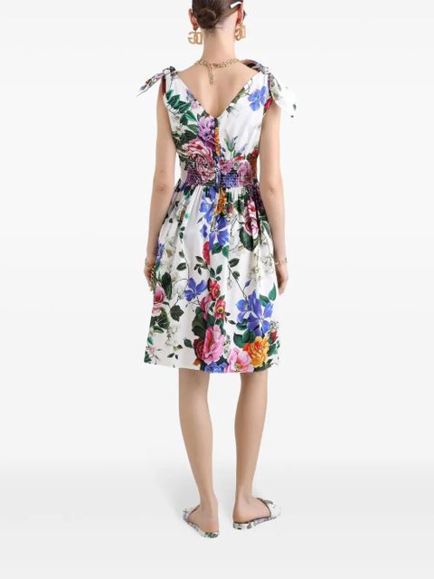 Dolce & Gabbana floral-print mini dress - White