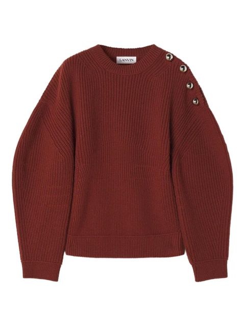 Lanvin button-embellished ribbed sweater - Red - zdjęcie produktu nr 1
