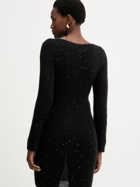 Liviana Conti sukienka z dodatkiem wełny kolor czarny mini dopasowana L5WG62 - zdjęcie produktu nr 2