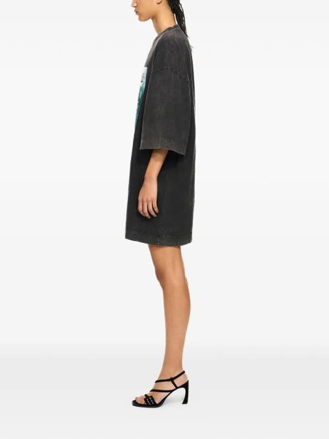Off-White graphic oversized mini T-shirt dress - Black