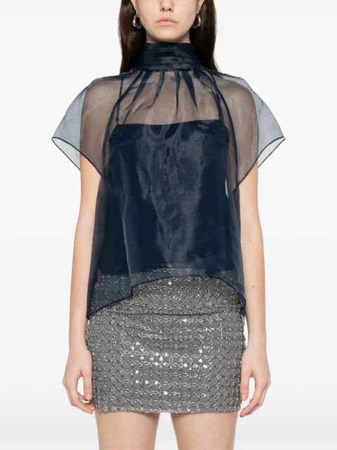 Simkhai mock-neck ribbon top - Blue