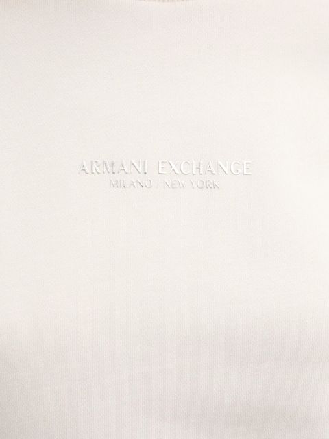 Armani Exchange bluza bawełniana damska kolor beżowy z nadrukiem XW001451 AF10830