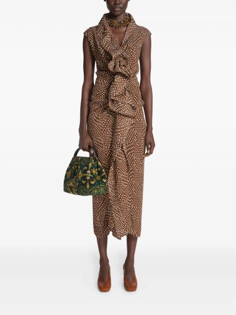 DRIES VAN NOTEN 60mm slingback leather pumps - Brown