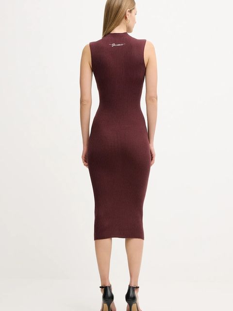 Guess sukienka JULIA kolor brązowy maxi dopasowana W5BK23 Z3OW2 - zdjęcie produktu nr 2