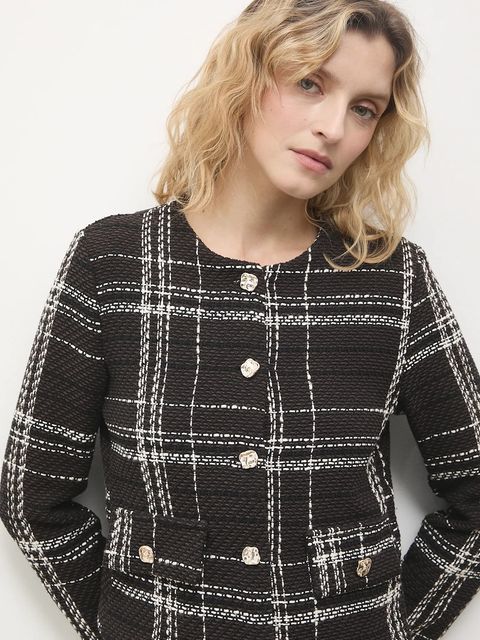 Answear.LAB marynarka kolor brązowy jednorzędowa wzorzysta - zdjęcie produktu nr 1