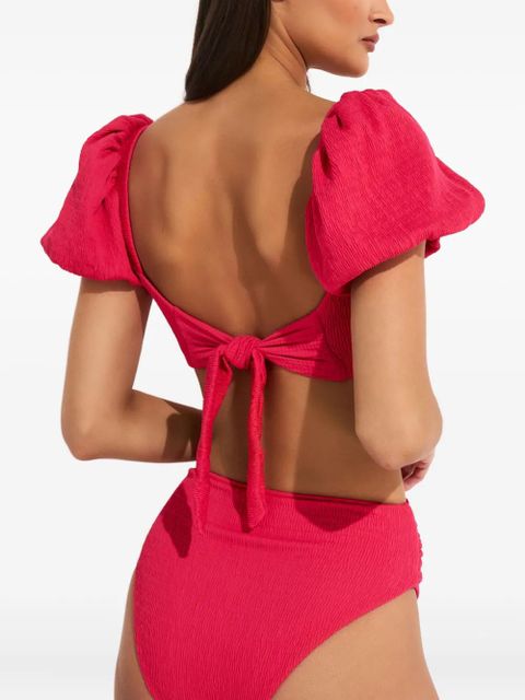 Agua By Agua Bendita Calista puff-sleeves bikini top - Pink
