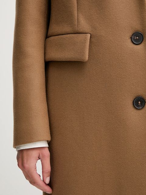 Tommy Hilfiger płaszcz z dodatkiem wełny kolor brązowy WW0WW47445